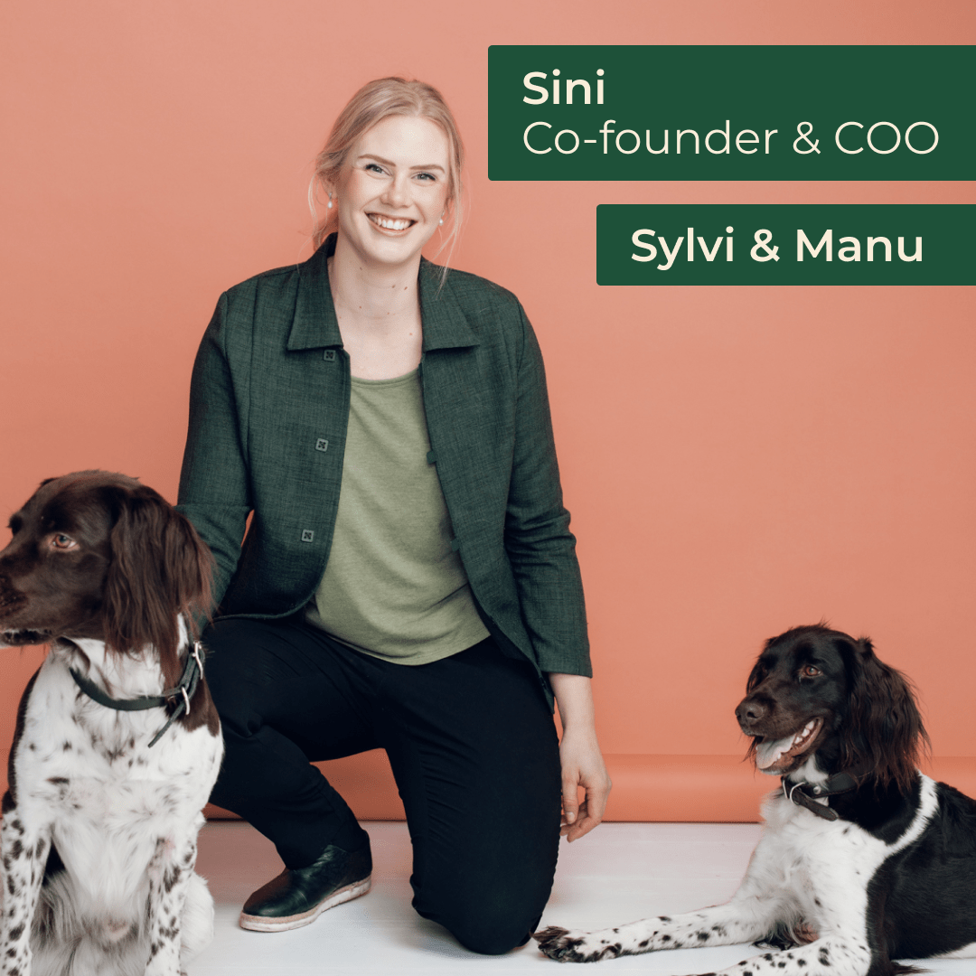 Co-founder Sini Saalasti ja koirat Sylvi & Manu